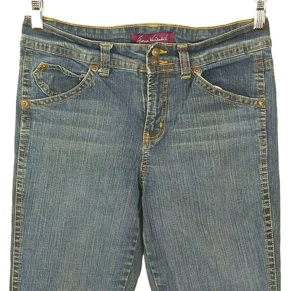 Gloria Vanderbilt Denim Jeans Straight Women Size 8 Average Flap Pockets FLAW - Picture 2 of 8